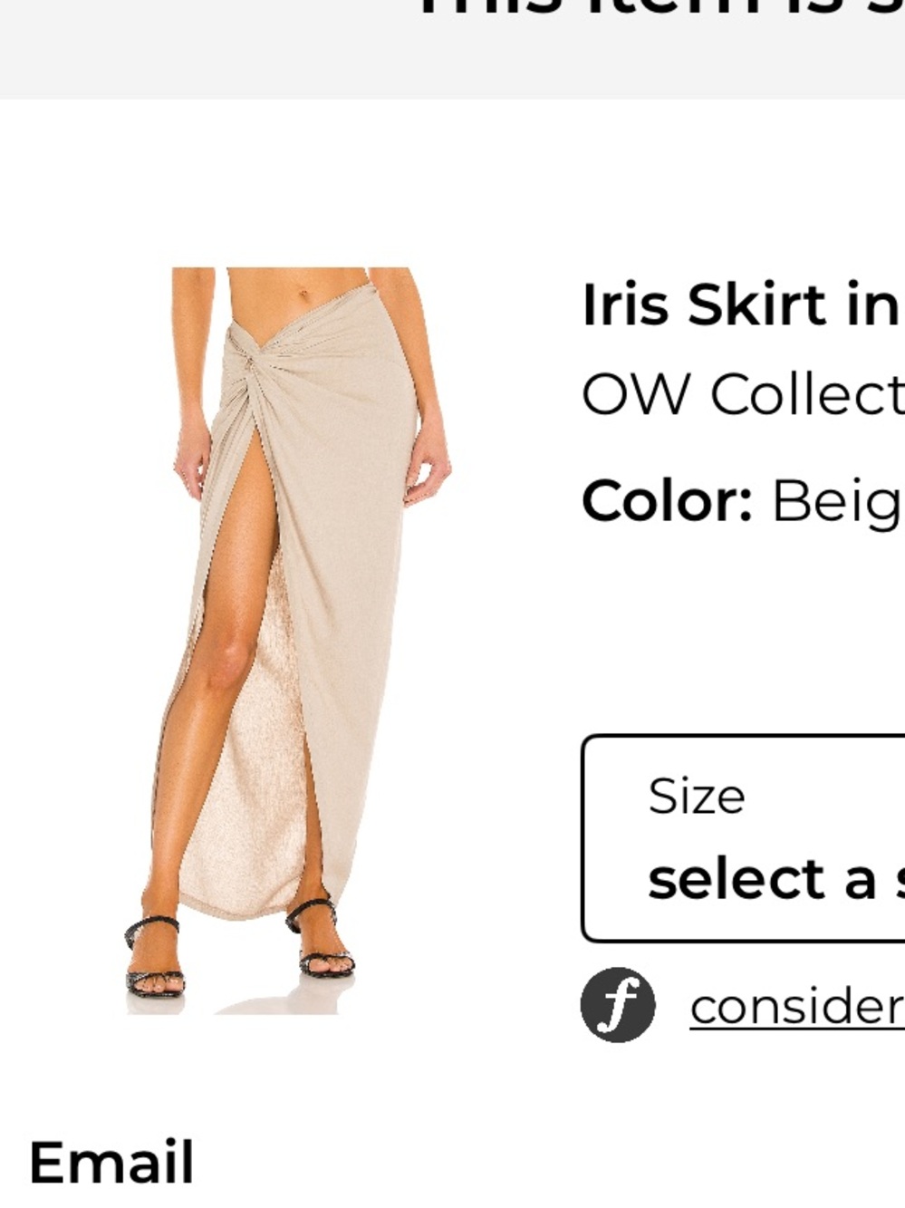 Iris Twist Front Maxi Skirt in Beige